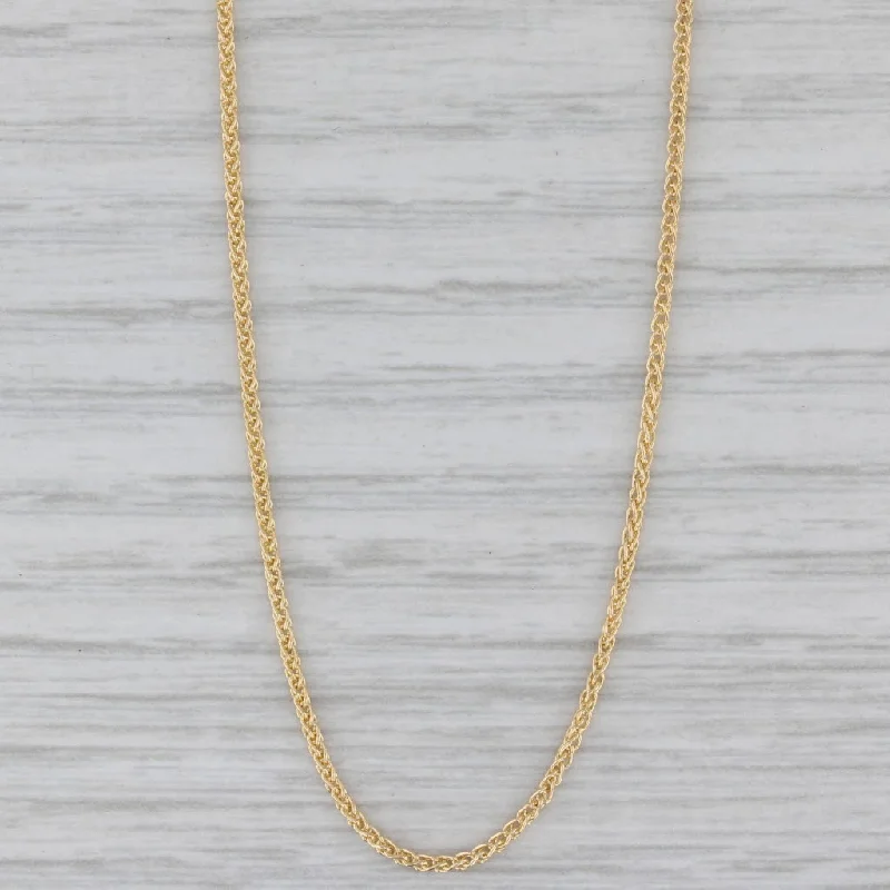 women’s designer necklaces-New Wheat Chain Necklace 14k Yellow Gold 16" 1.2mm