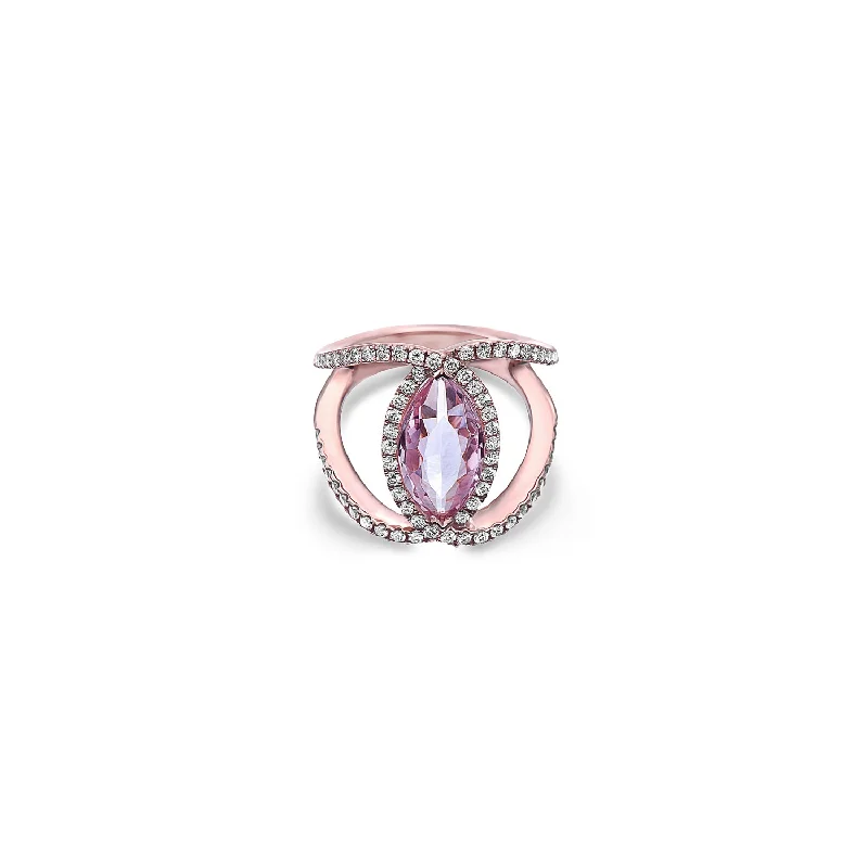 women’s luxury gemstone rings-Pastel Diamond Regal Ring