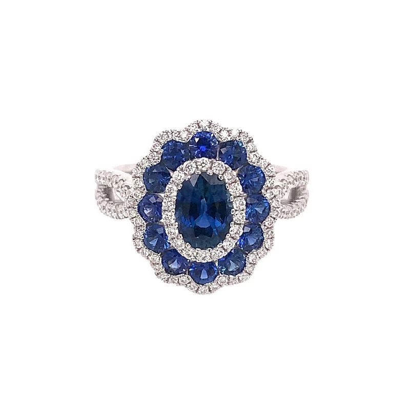 women’s antique rings-Gregg Ruth Sapphire Flower Ring