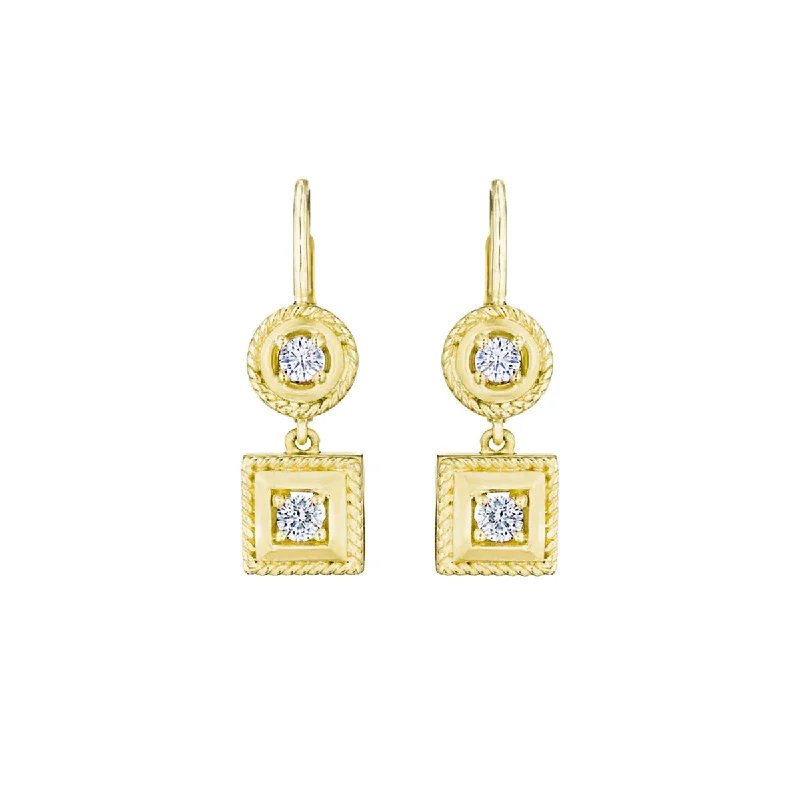 women’s chandelier earrings-Round and Square Twist Earrings