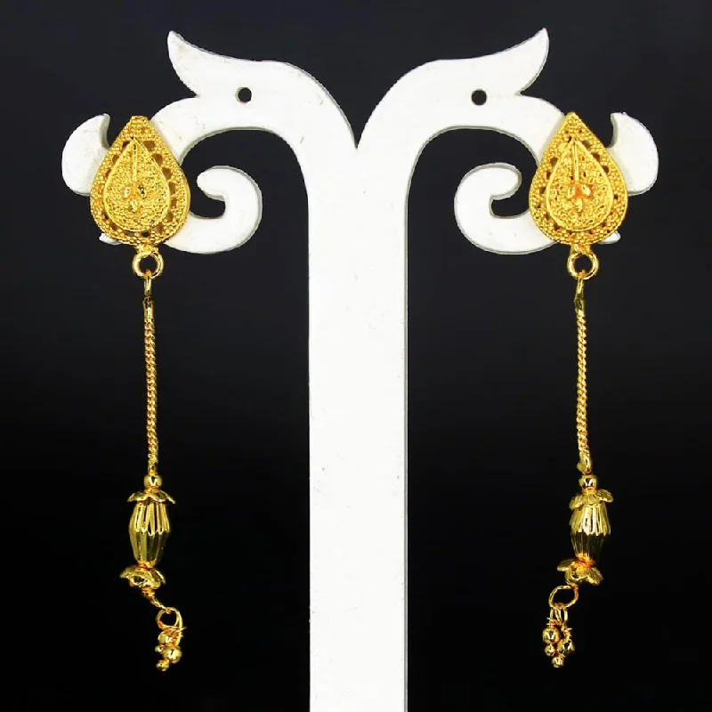 women’s large diamond earrings-Mahavir Gold Plated Dangler Earrings - JBS E RING 8