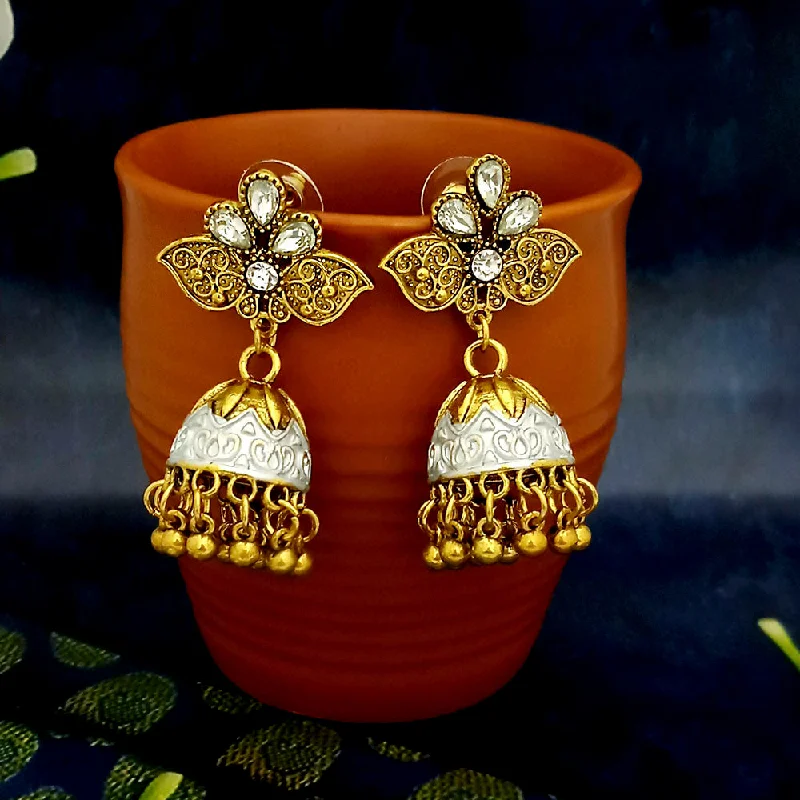 women’s fashion earrings-JewelJunk Gold Plated Jhumka