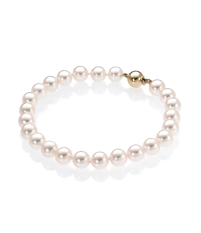 women’s turquoise bracelets-Pearl Bracelet Deluxe Akoya 18k Gold