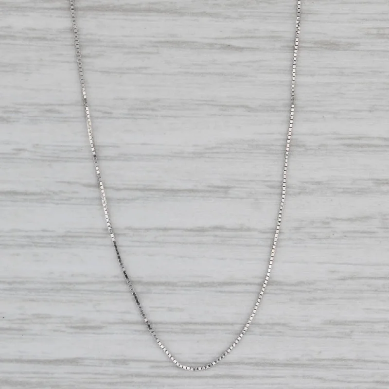 women’s custom gemstone necklaces-Box Chain Necklace 14k White Gold 18" 0.5mm