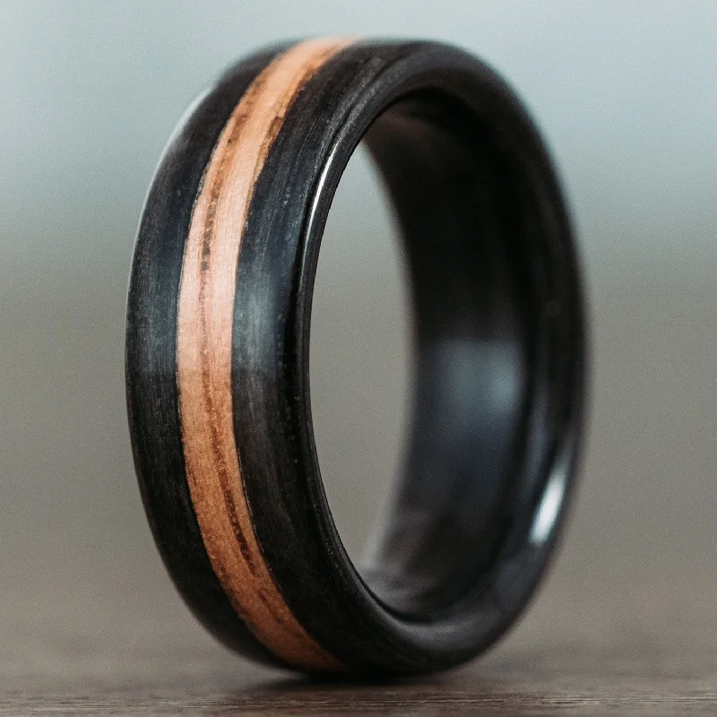 women’s antique engagement rings-The Whiskey Double | Men's Whiskey Barrel Wood Wedding Band