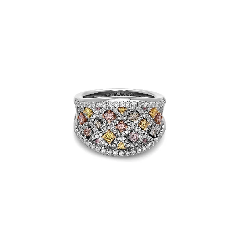 women’s diamond rings-Diamond Precious Saddle Ring