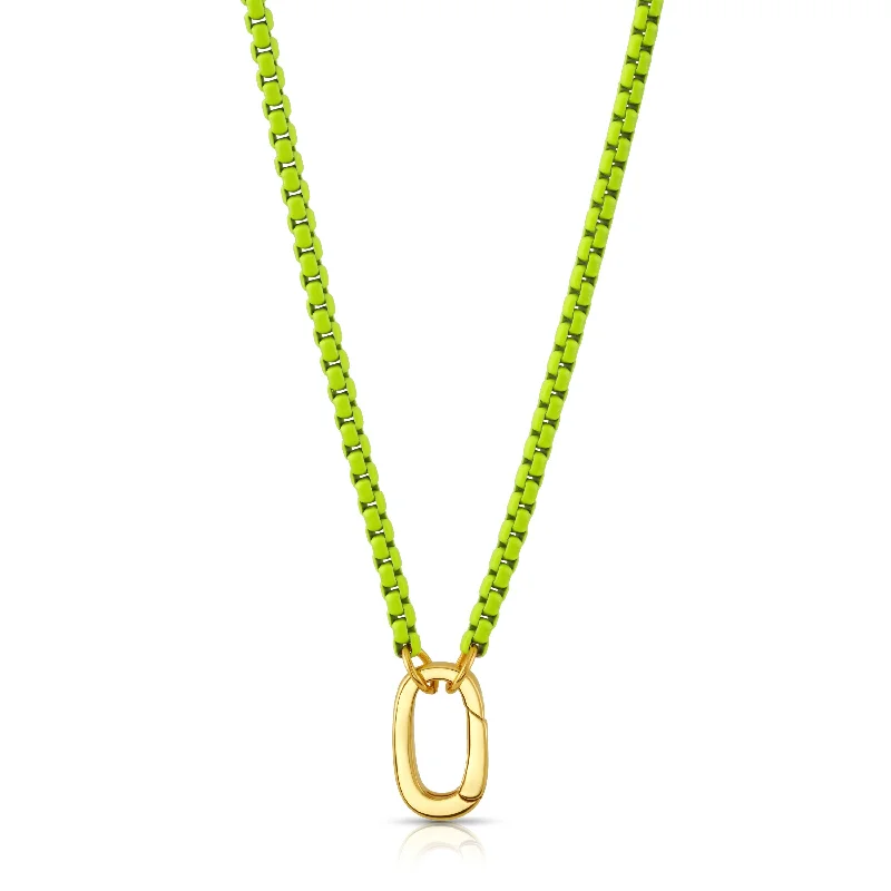 women’s silver pendant necklaces-YELLOW ENAMEL CONNECTOR NECKLACE