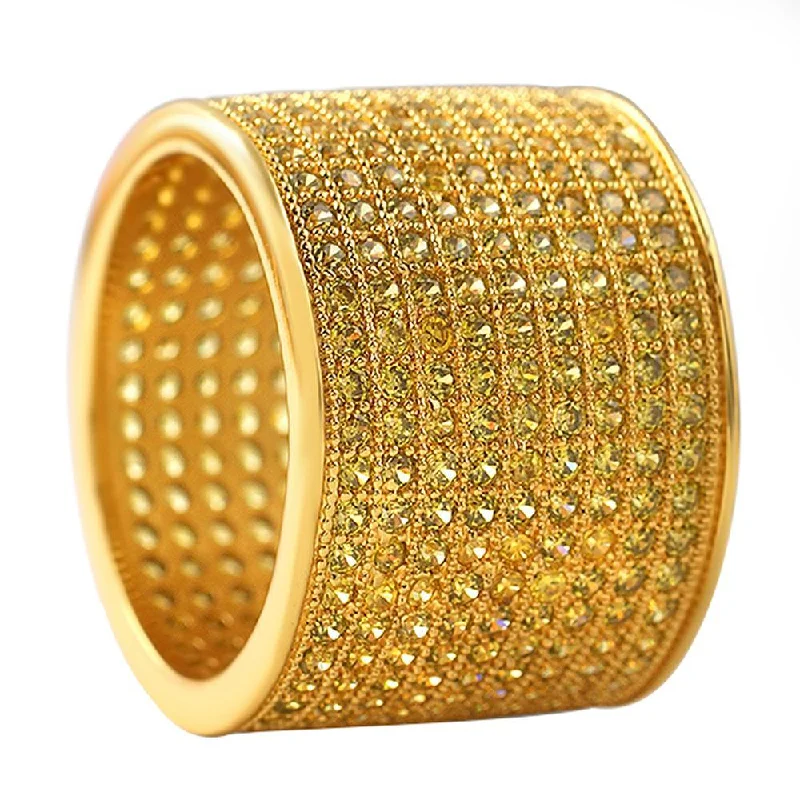 women’s fashion rings with diamonds-9 Row 360 Eternity Lemonade Bling Bling Ring