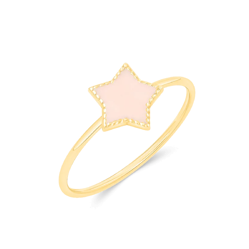 women’s cluster rings-Enamel Star Ring