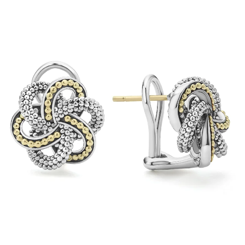 women’s drop earrings-Two-Tone Love Knot Earrings