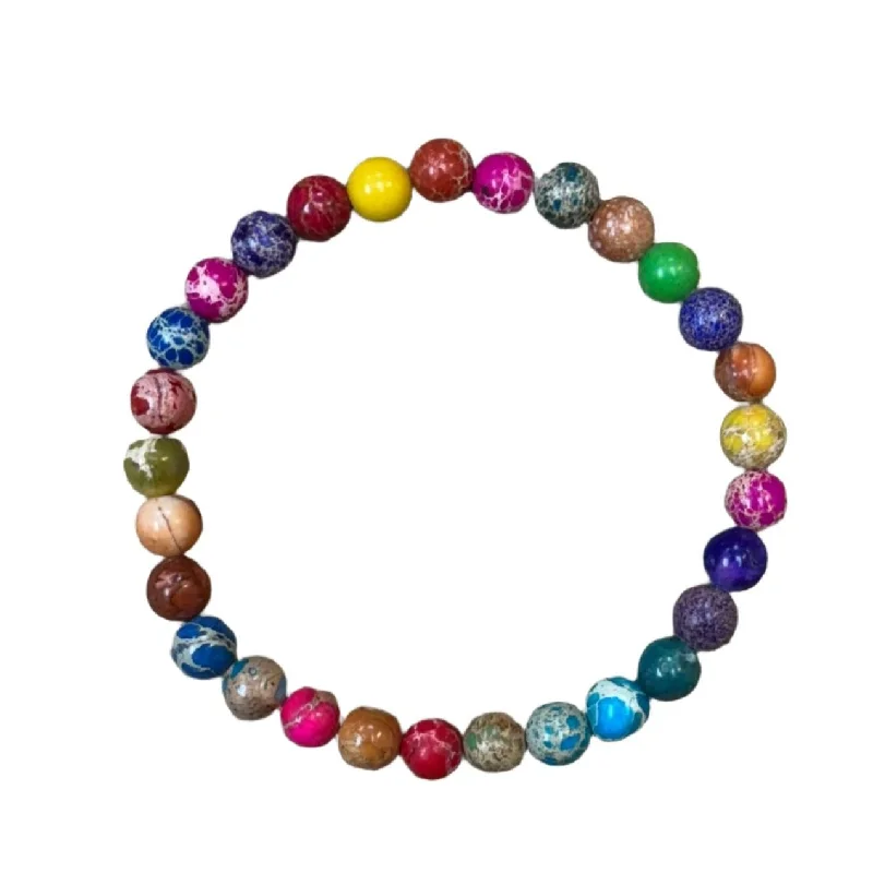 women’s statement bracelets-Primary Colors Sea Sediment 6mm