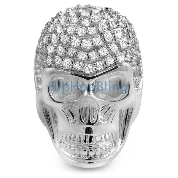 women’s stackable rings-3D Skull CZ Custom Mens Bling Bling Ring