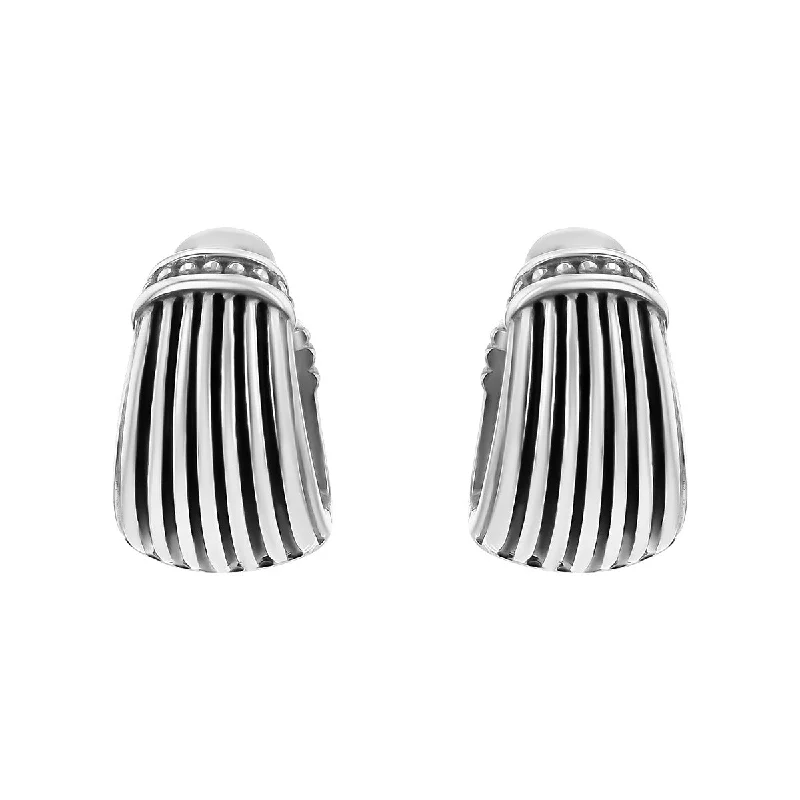 women’s pearl earrings-Slane Sterling Silver Huggie Earrings