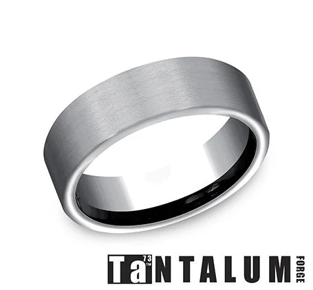 women’s pear-shaped engagement rings-Alternative Metal Wedding Bands-Tantalum