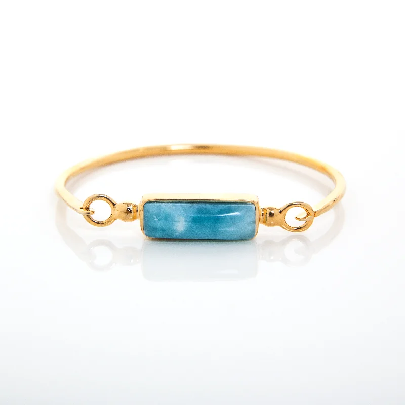 women’s double bangle bracelets-Larimar Bangle Rye Gold Vermeil