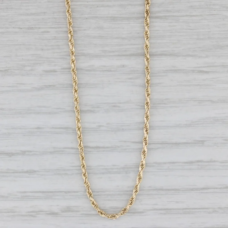 women’s gold plated necklaces-19" 1.7mm Rope Chain Necklace 10k Yellow Gold