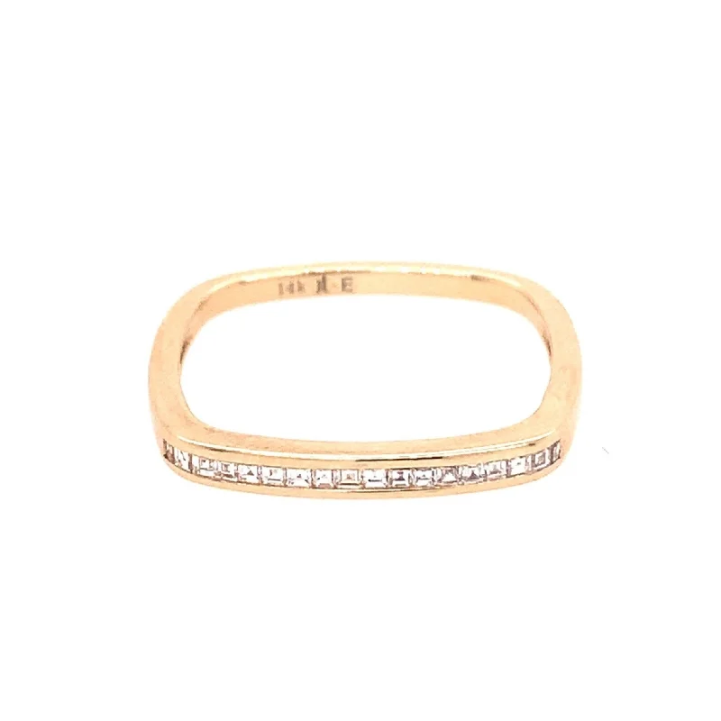 women’s flower rings-Jane Taylor Diamond Square Stacking Ring