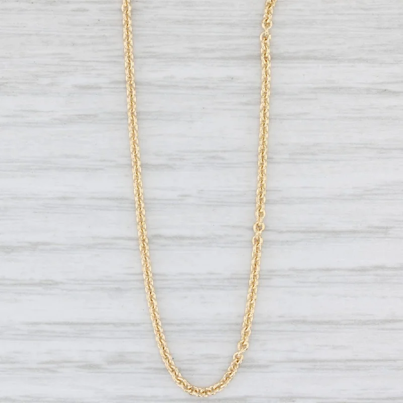 women’s gemstone layered necklaces-Cable Chain Necklace 14k Yellow Gold 15.5" 1.2mm Lobster Clasp