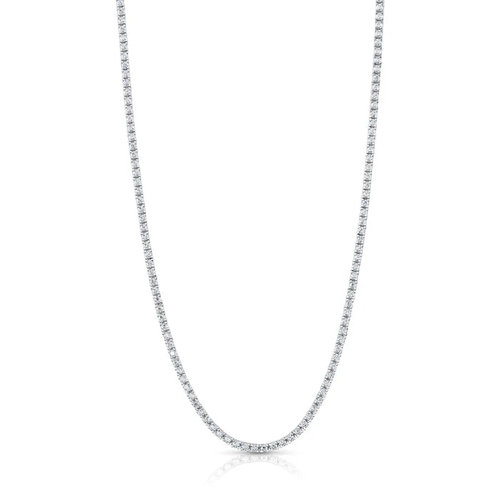 women’s gold plated necklaces-2MM TENNIS NECKLACE, SILVER BR