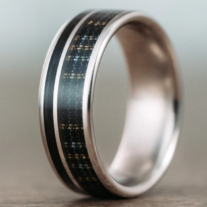 women’s ring sets for engagement and wedding-The Celtic - Irish National Tartan | Men's Titanium Wedding Band with Whiskey Barrel & Tartan