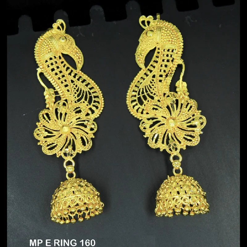 women’s infinity earrings-Mahavir Forming Gold Plated Jhumki Earrings  - MP E RING 160