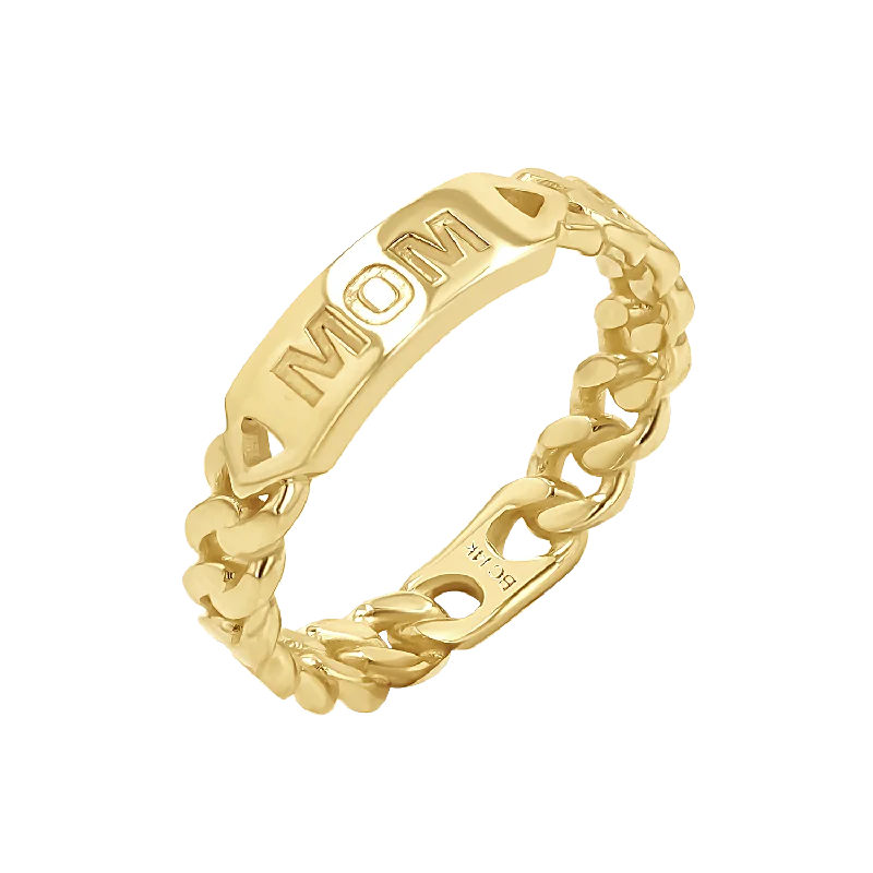 women’s diamond band rings-Engravable Cuban Link Ring