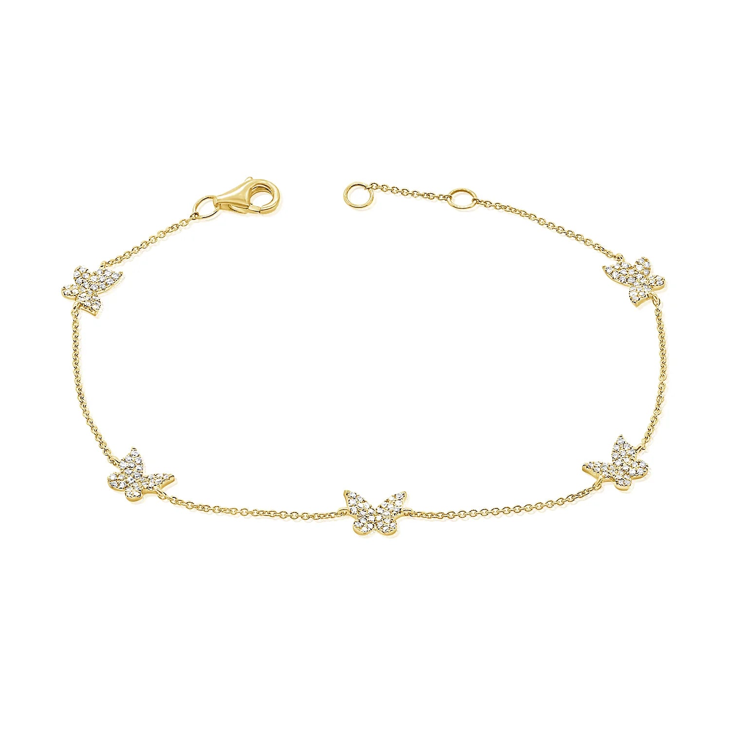 women’s fancy bracelets-Pave Diamond Butterfly Bracelet