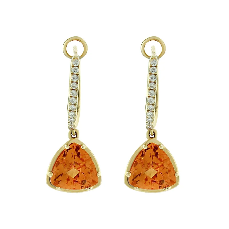 women’s sun earrings-Spessartite Garnet Diamond Earrings with Leverbacks