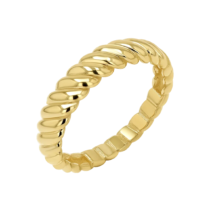 women’s rings-Wide Twist Ring