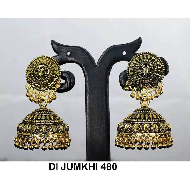 women’s dangle earrings-Mahavir Gold Plated Jhumki Earrings  - DI Jumkhi 480