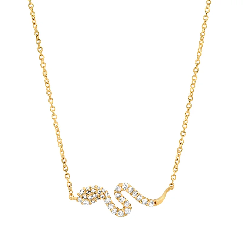 women’s colorful necklaces-TINY SNAKE NECKLACE, GOLD