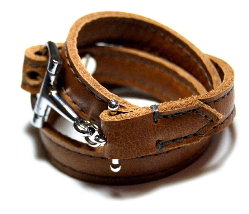 women’s bracelets-PERCHERON LEATHER WRAP