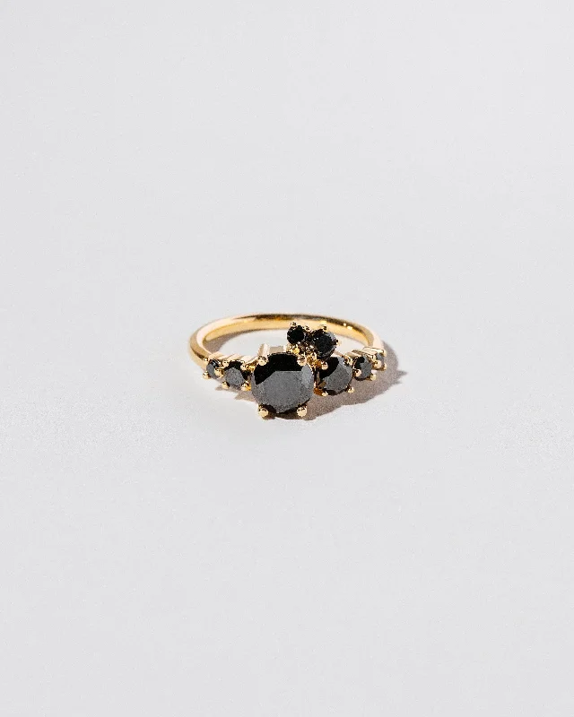 women’s gemstone rings-Luna Ring - All Black Diamond