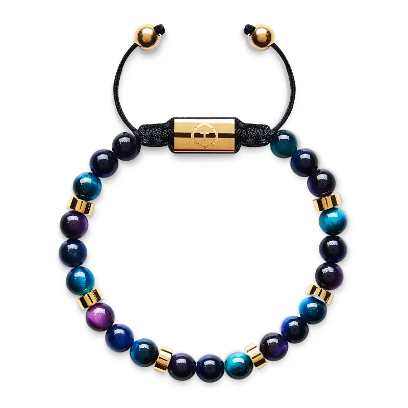 women’s simple bracelets-Amethyst, Turquoise & Blue Tiger Eye GOLD 