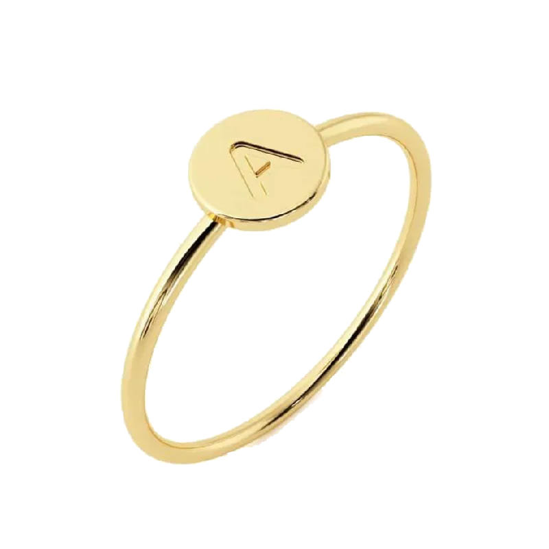 women’s statement fashion rings-Stacking Initial Ring