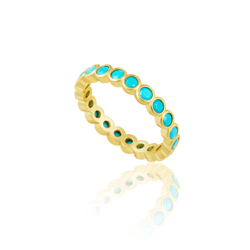 women’s sapphire rings-Celeste Eternity Ring - Turquoise