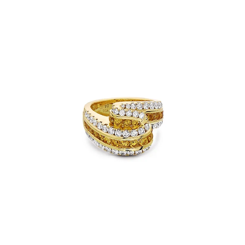 women’s statement silver rings-Krypell Collection Diamond Triple Fold Ring