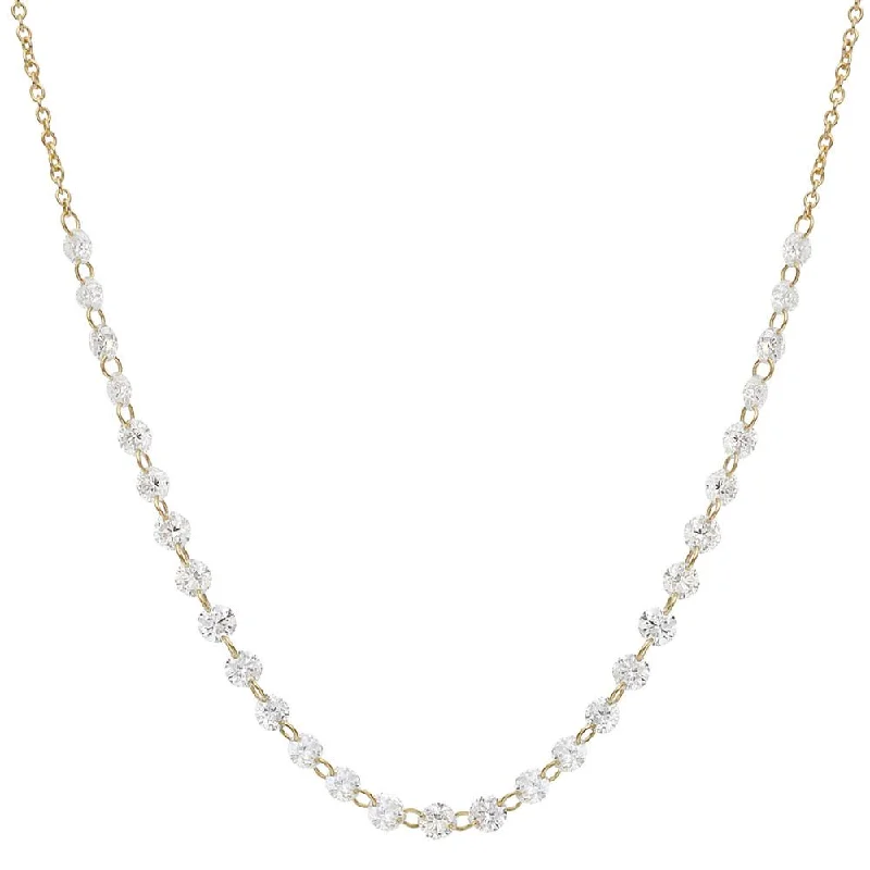 women’s antique-style necklaces-BRILLIANCE DIAMOND NECKLACE, GOLD