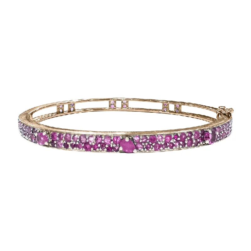 women’s chain bangles-Petite Stardust Bangle Pink Sapphire