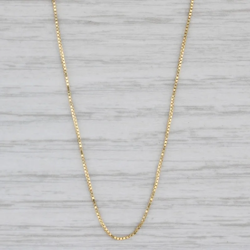 women’s sterling silver necklaces-16" Box Chain Necklace 14k Yellow Gold 0.6mm