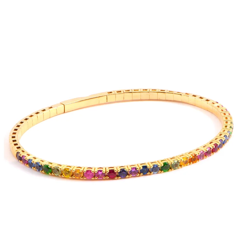 women’s crystal bracelets-Rainbow Bangle