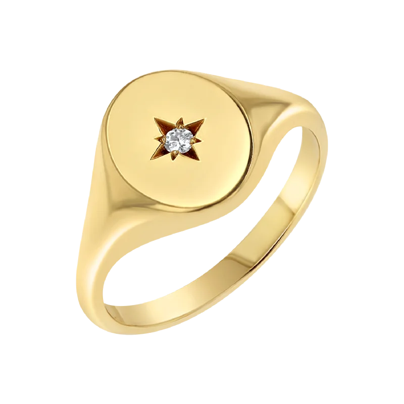 women’s luxury gemstone rings-Moyen Starset Signet Ring