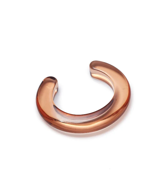 women’s bangle sets-Ridge Cuff in Caramel